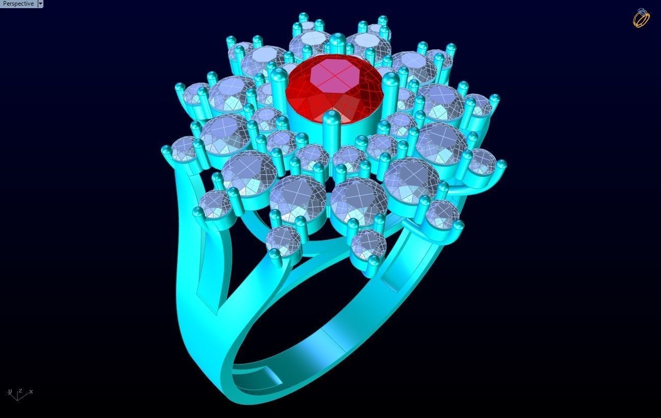 Diamond Ring - Womens Rings - GN155 3D print model_9