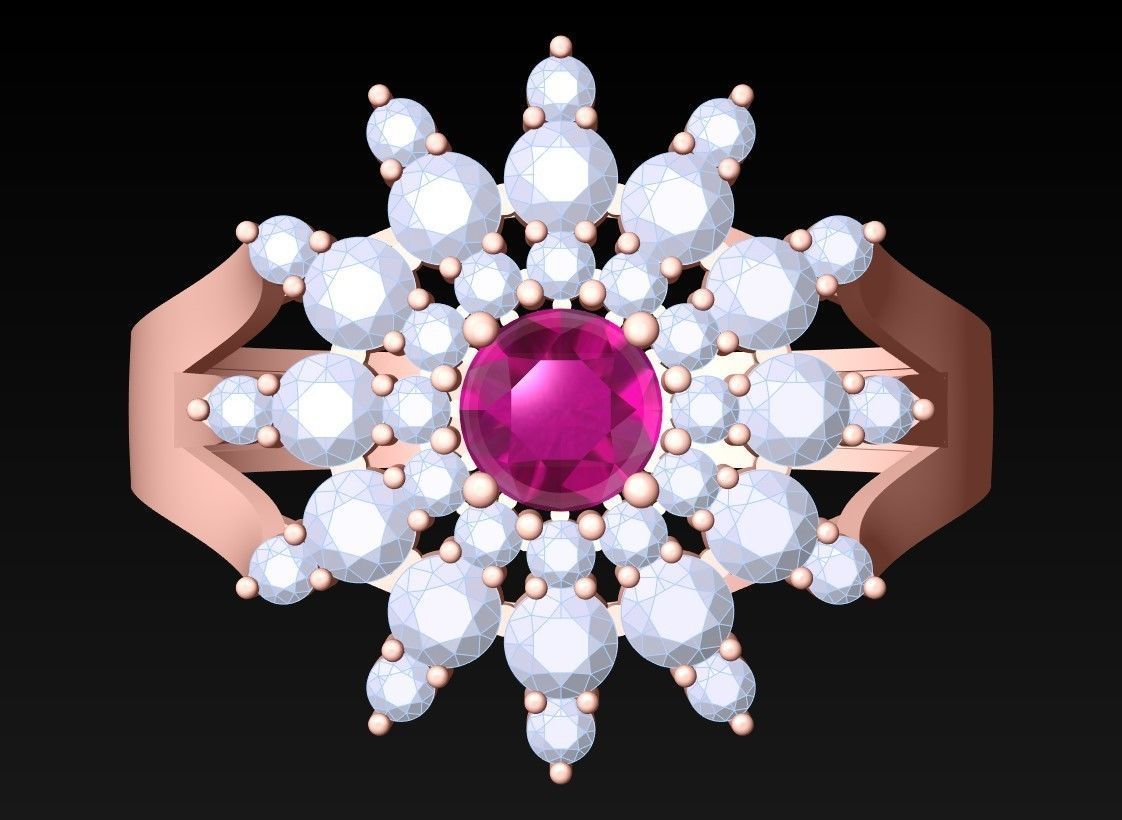 Diamond Ring - Womens Rings - GN155 3D print model_5