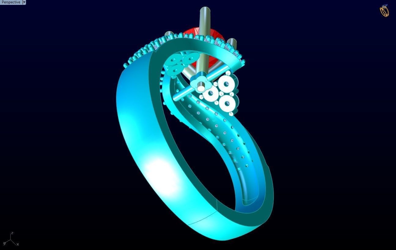 Diamond Ring - Womens Rings - GN150 3D print model_7