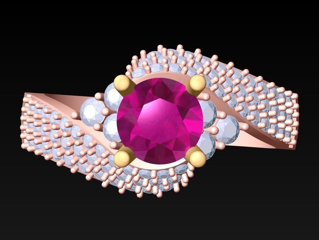 Diamond Ring - Womens Rings - GN150 3D print model_4