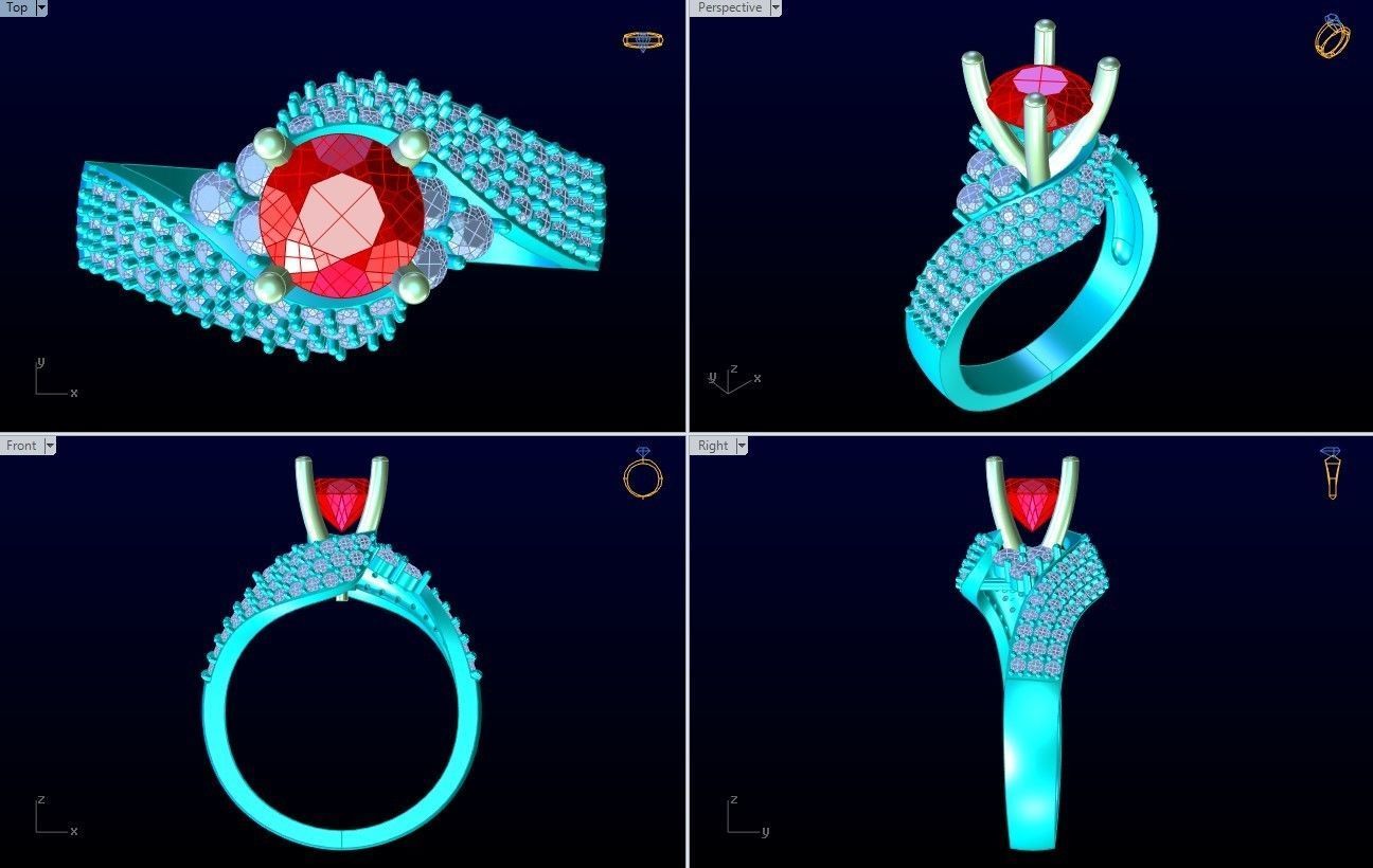 Diamond Ring - Womens Rings - GN150 3D print model_10
