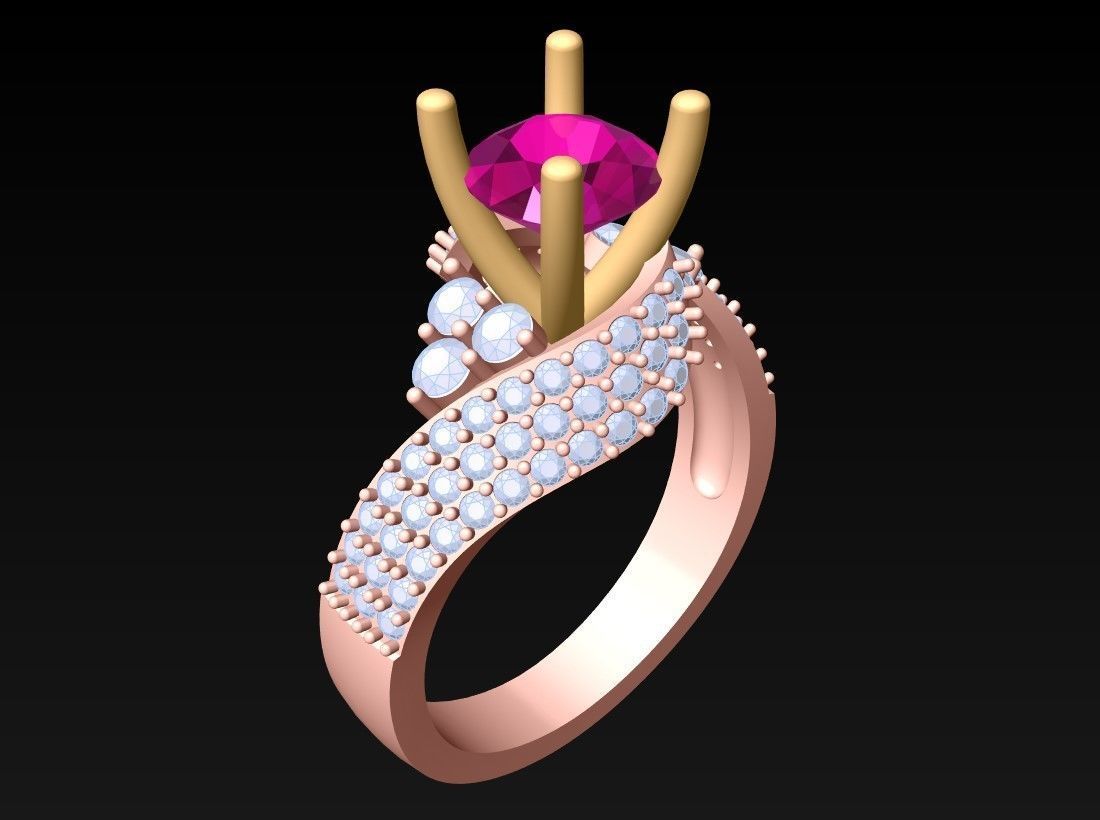 Diamond Ring - Womens Rings - GN150 3D print model_1