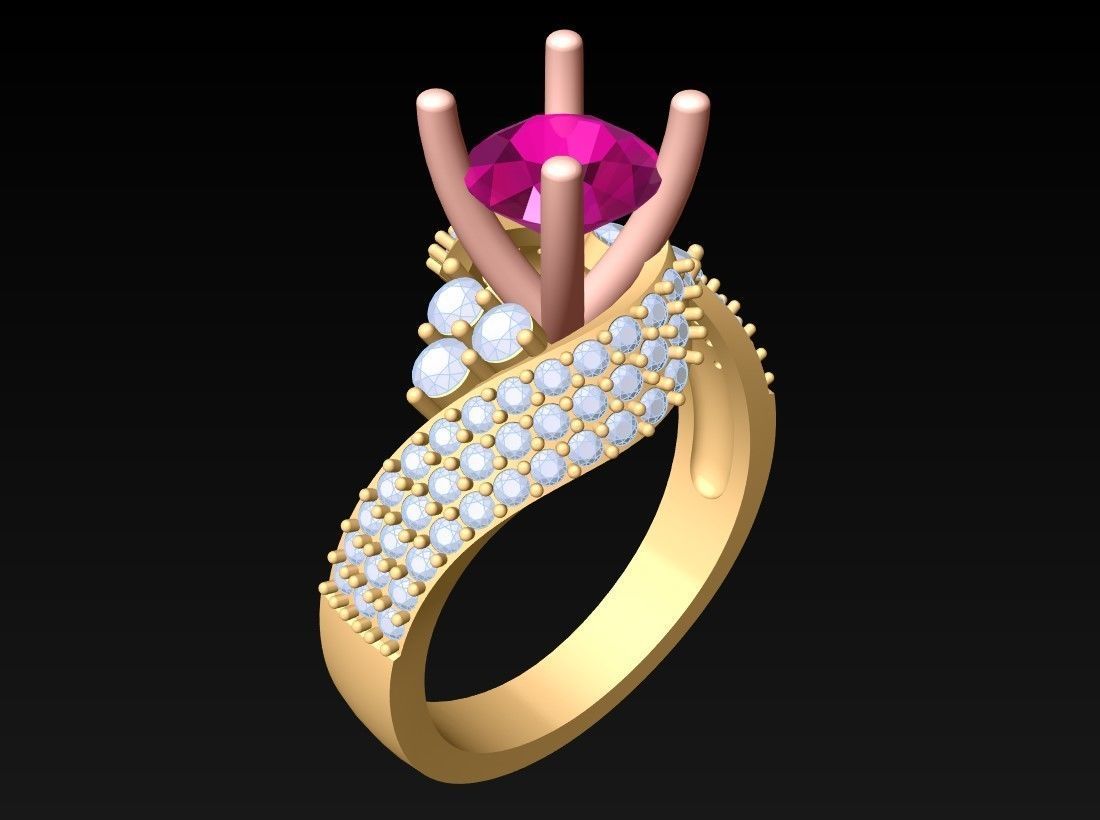 Diamond Ring - Womens Rings - GN150 3D print model_2