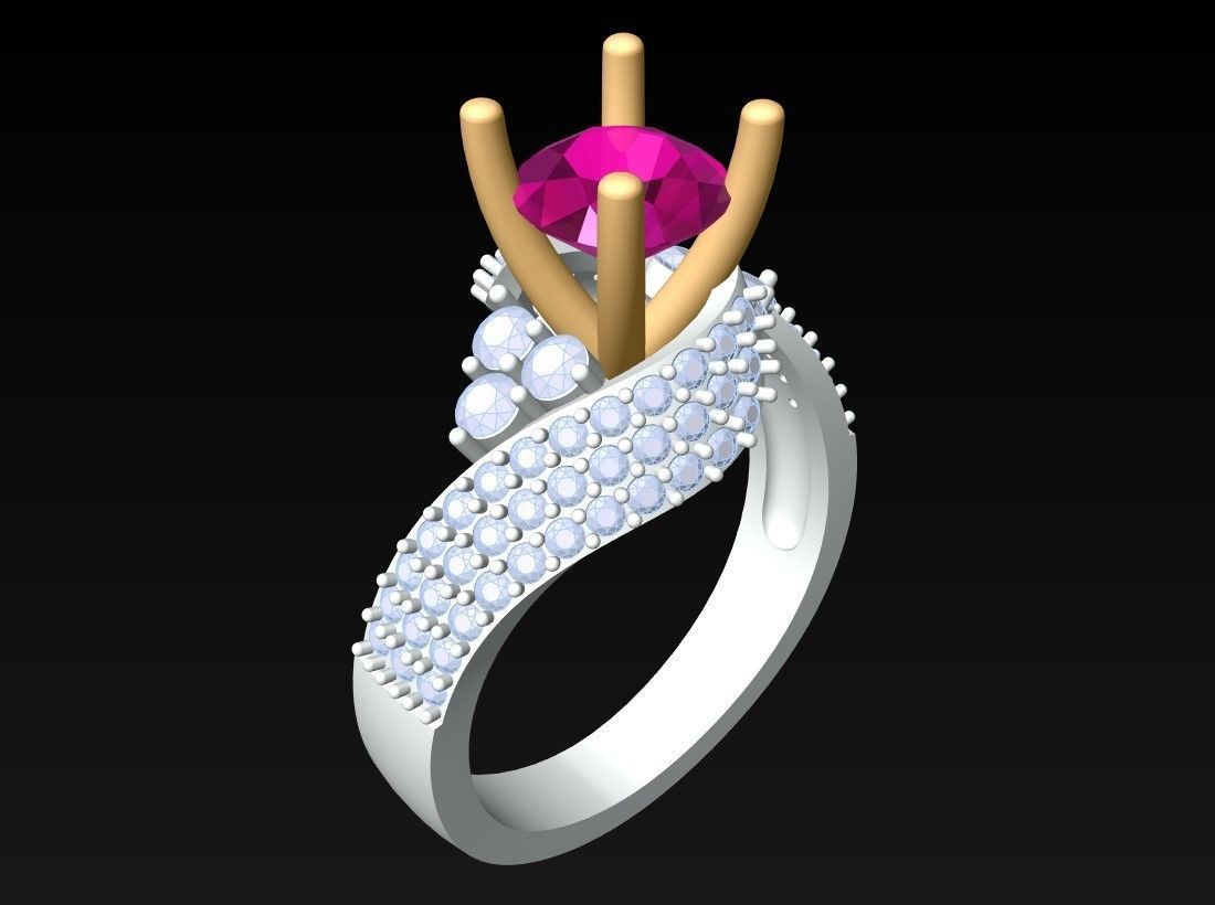 Diamond Ring - Womens Rings - GN150 3D print model_3