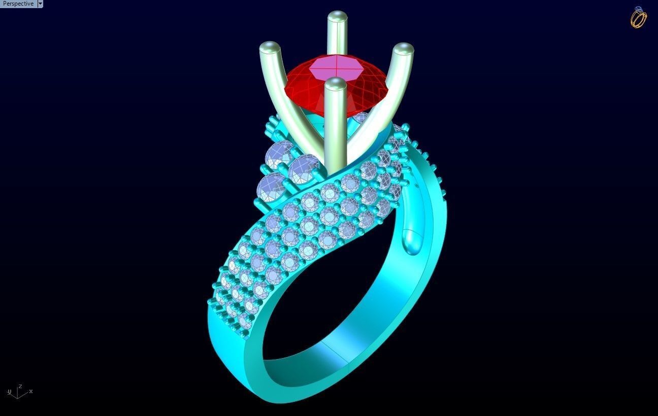 Diamond Ring - Womens Rings - GN150 3D print model_9