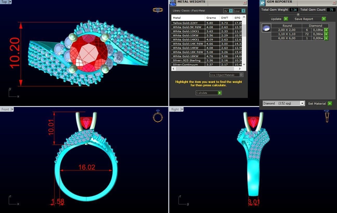 Diamond Ring - Womens Rings - GN150 3D print model_8