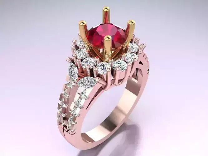 Diamond Ring - Womens Rings - GN161 3D print model