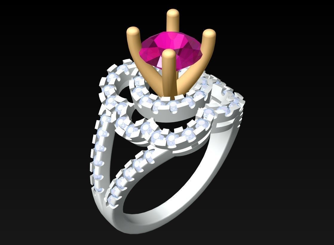 Diamond Ring - Womens Rings - GN164 3D print model_3