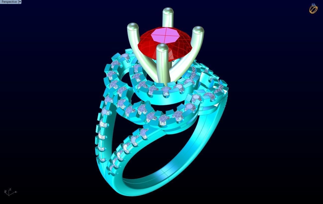 Diamond Ring - Womens Rings - GN164 3D print model_9