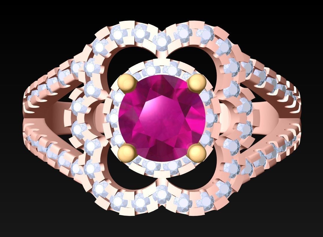 Diamond Ring - Womens Rings - GN164 3D print model_4