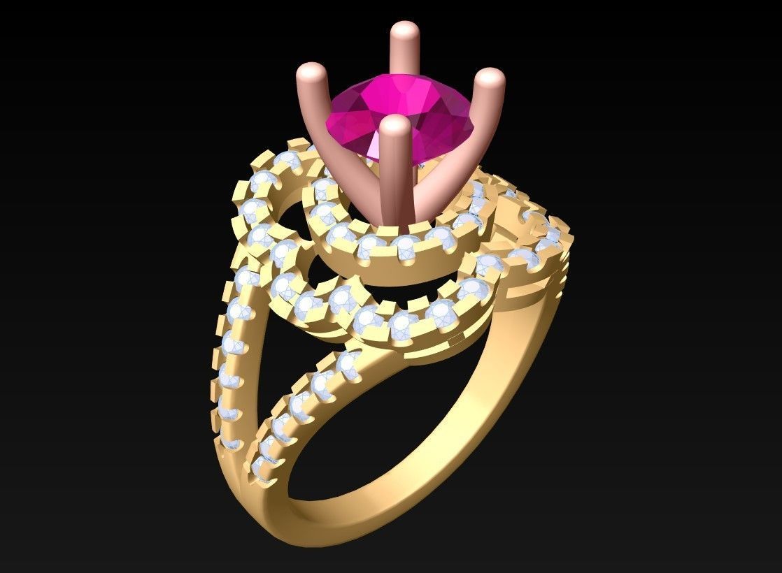 Diamond Ring - Womens Rings - GN164 3D print model_2