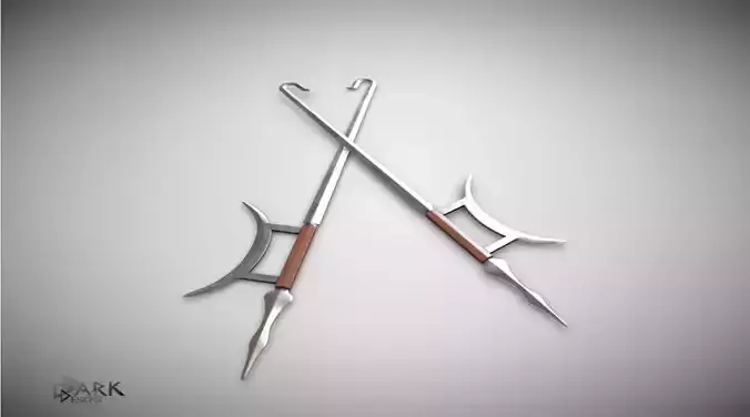 Shuang Gou the Twinswords Low-poly 3D model