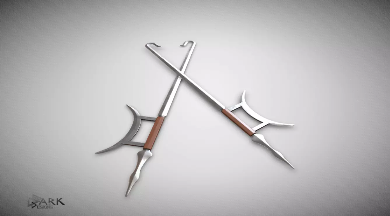 Shuang Gou the Twinswords Low-poly 3D model_0
