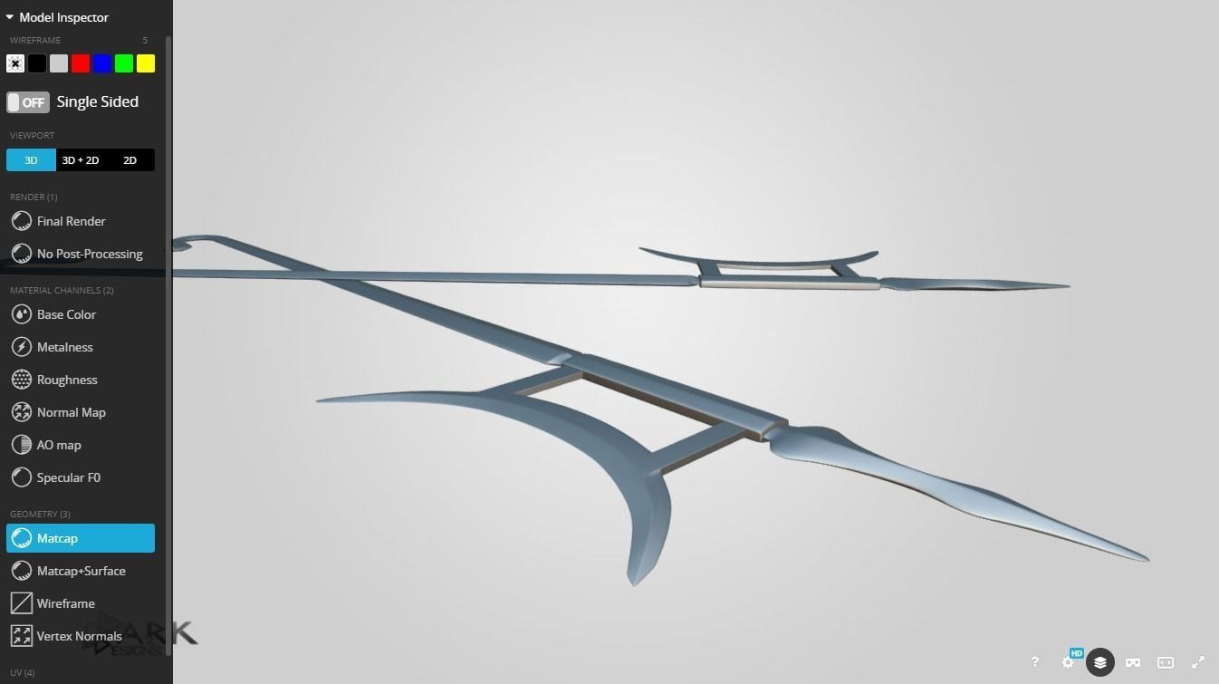 Shuang Gou the Twinswords Low-poly 3D model_2