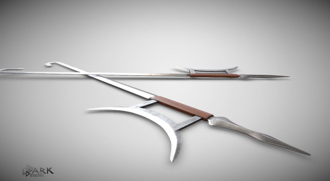 Shuang Gou the Twinswords Low-poly 3D model_1