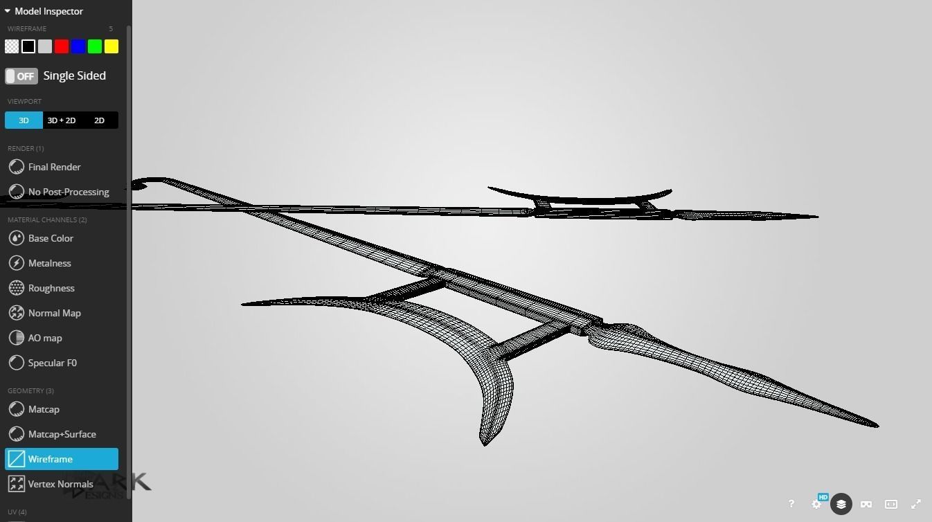 Shuang Gou the Twinswords Low-poly 3D model_3