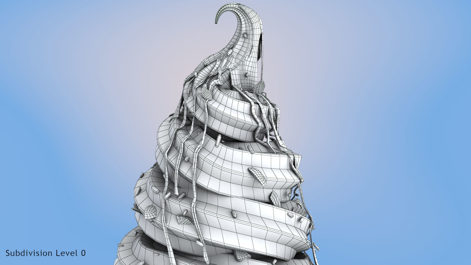 Mix Ice Cream Cone Low-poly 3D model_13