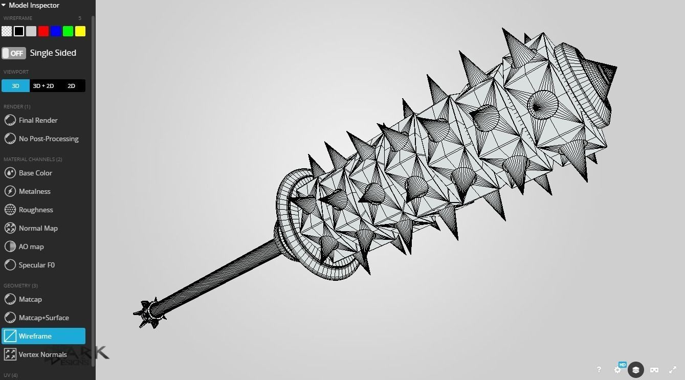Oni Kanabo Low-poly 3D model_5