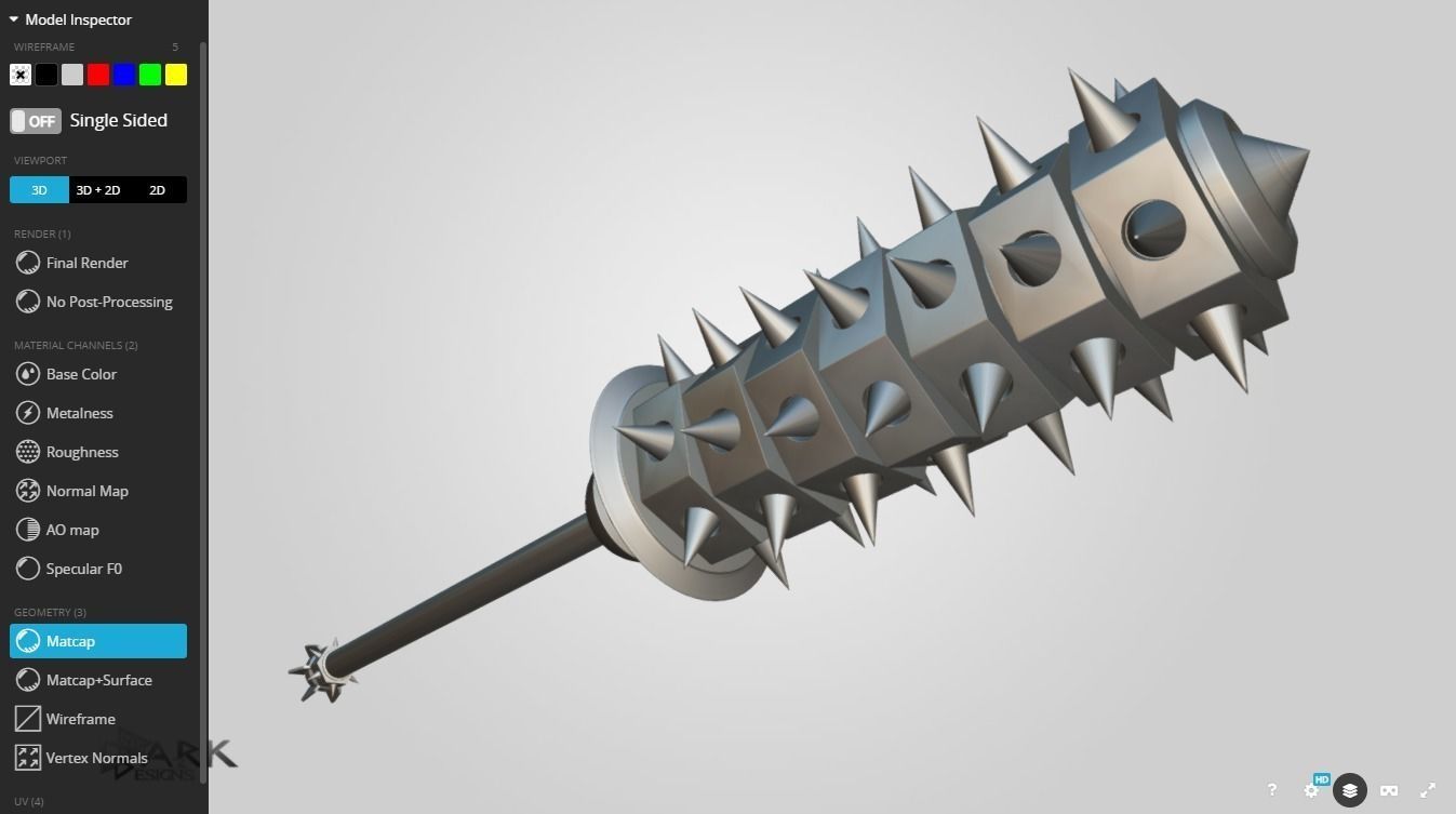 Oni Kanabo Low-poly 3D model_4