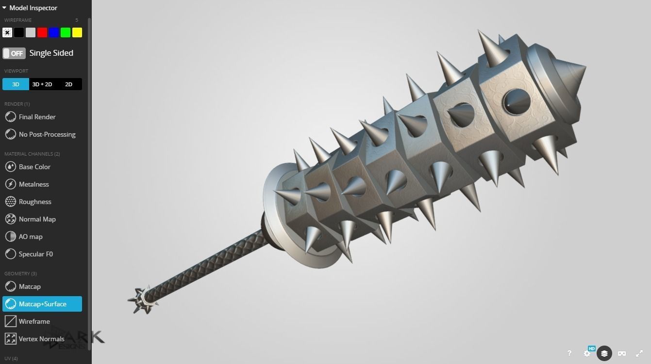 Oni Kanabo Low-poly 3D model_3