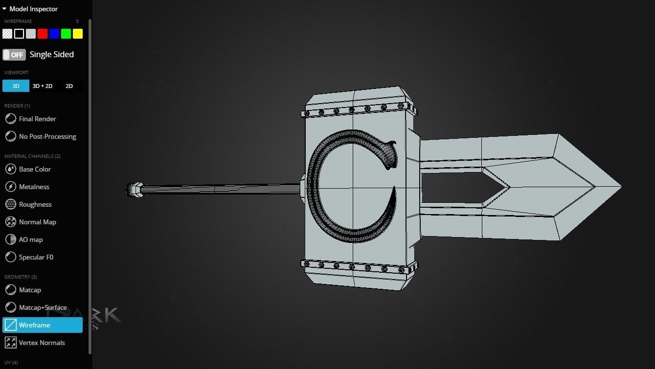 The mighty Hammerblade Low-poly 3D model_3