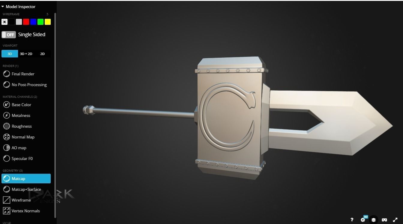 The mighty Hammerblade Low-poly 3D model_2