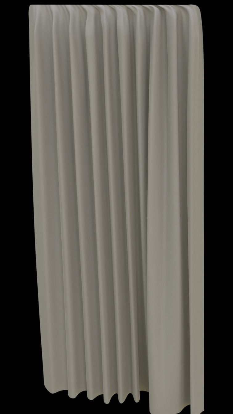 Window Curtain Free low-poly 3D model_1