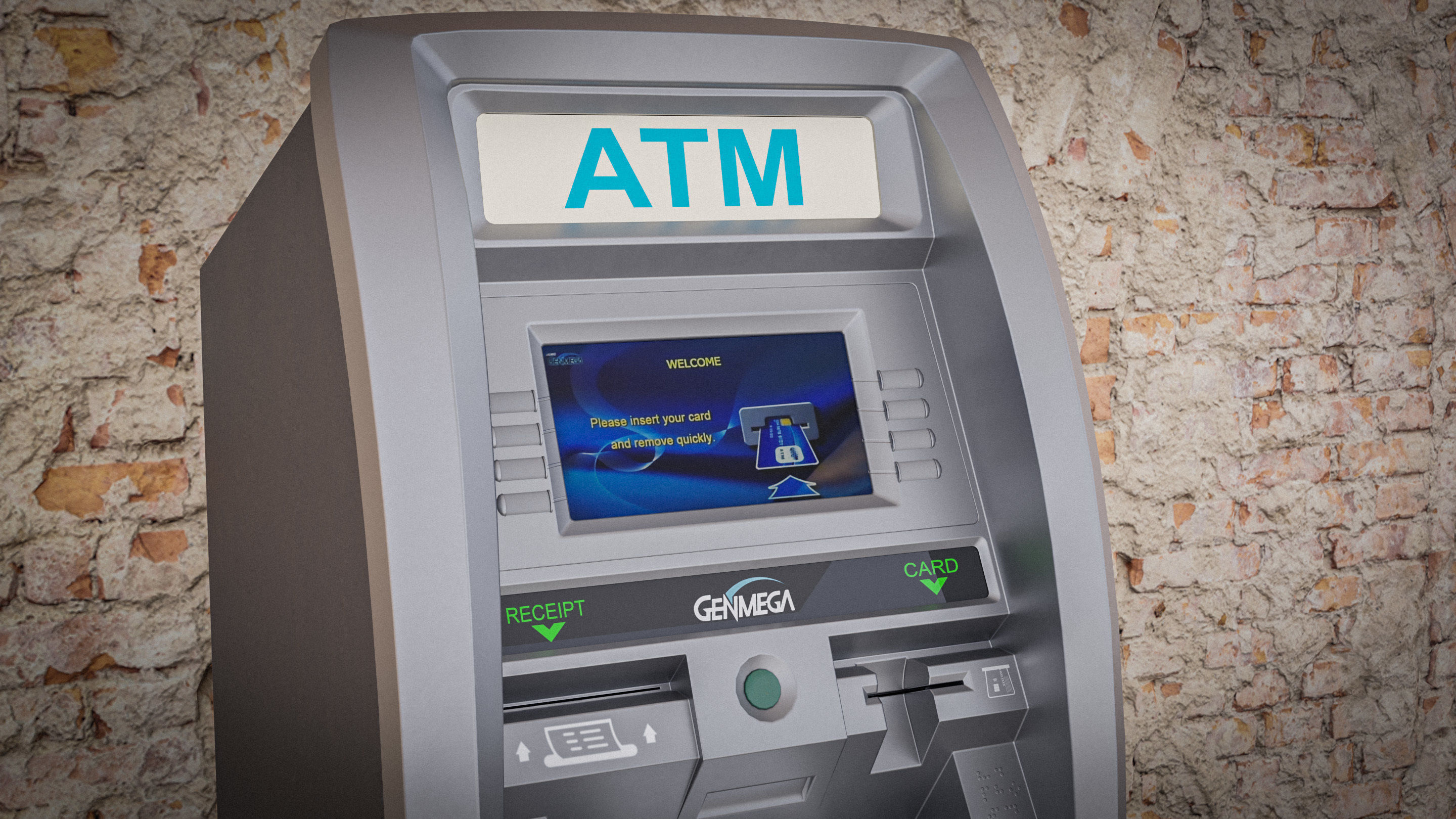 ATM Machine - Genmega G2500 Low-poly 3D model_4