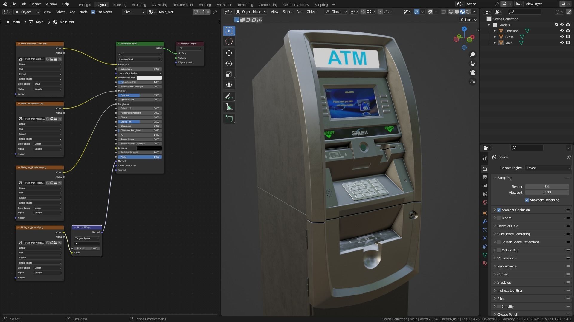 ATM Machine - Genmega G2500 Low-poly 3D model_12