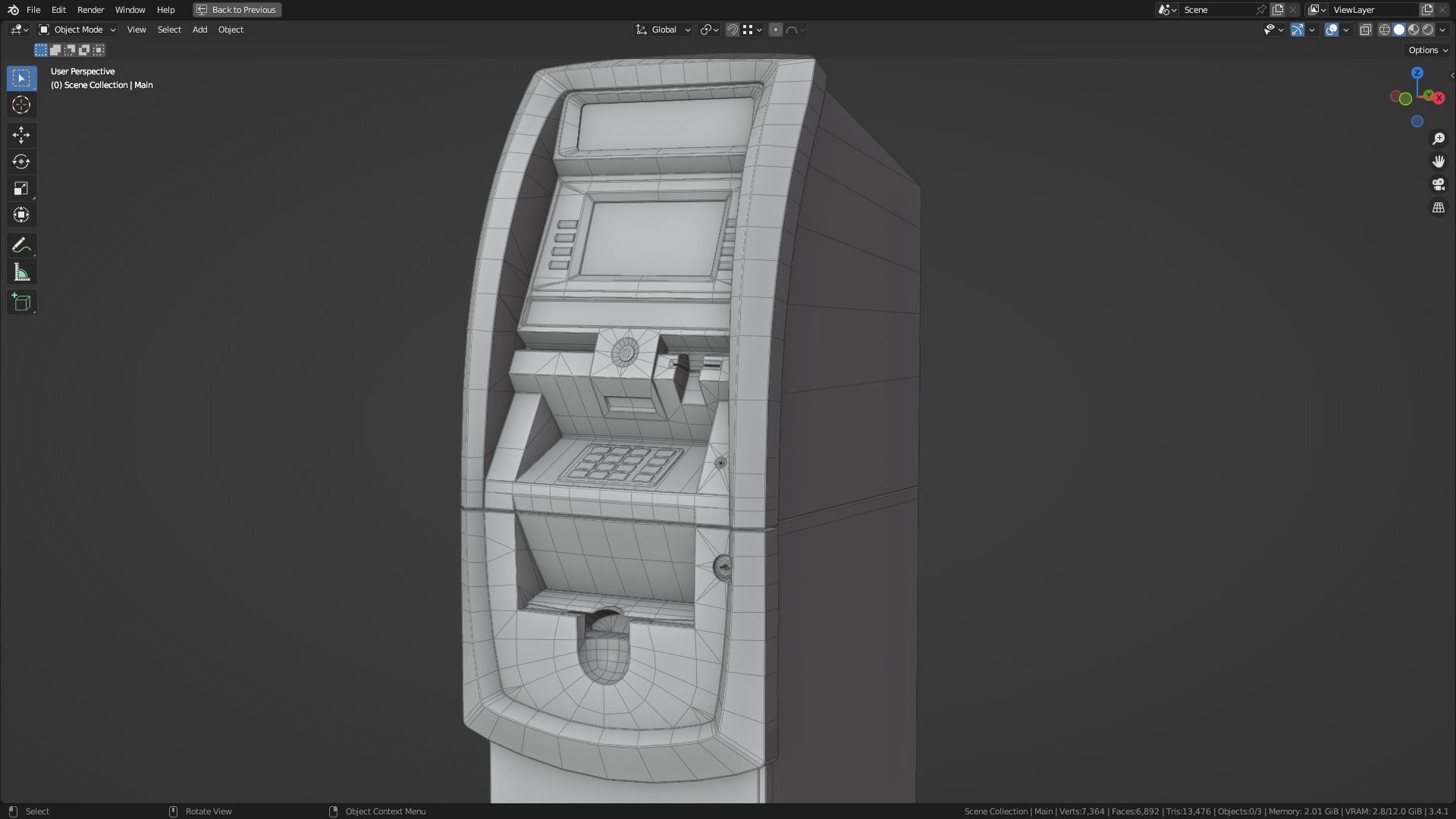 ATM Machine - Genmega G2500 Low-poly 3D model_15