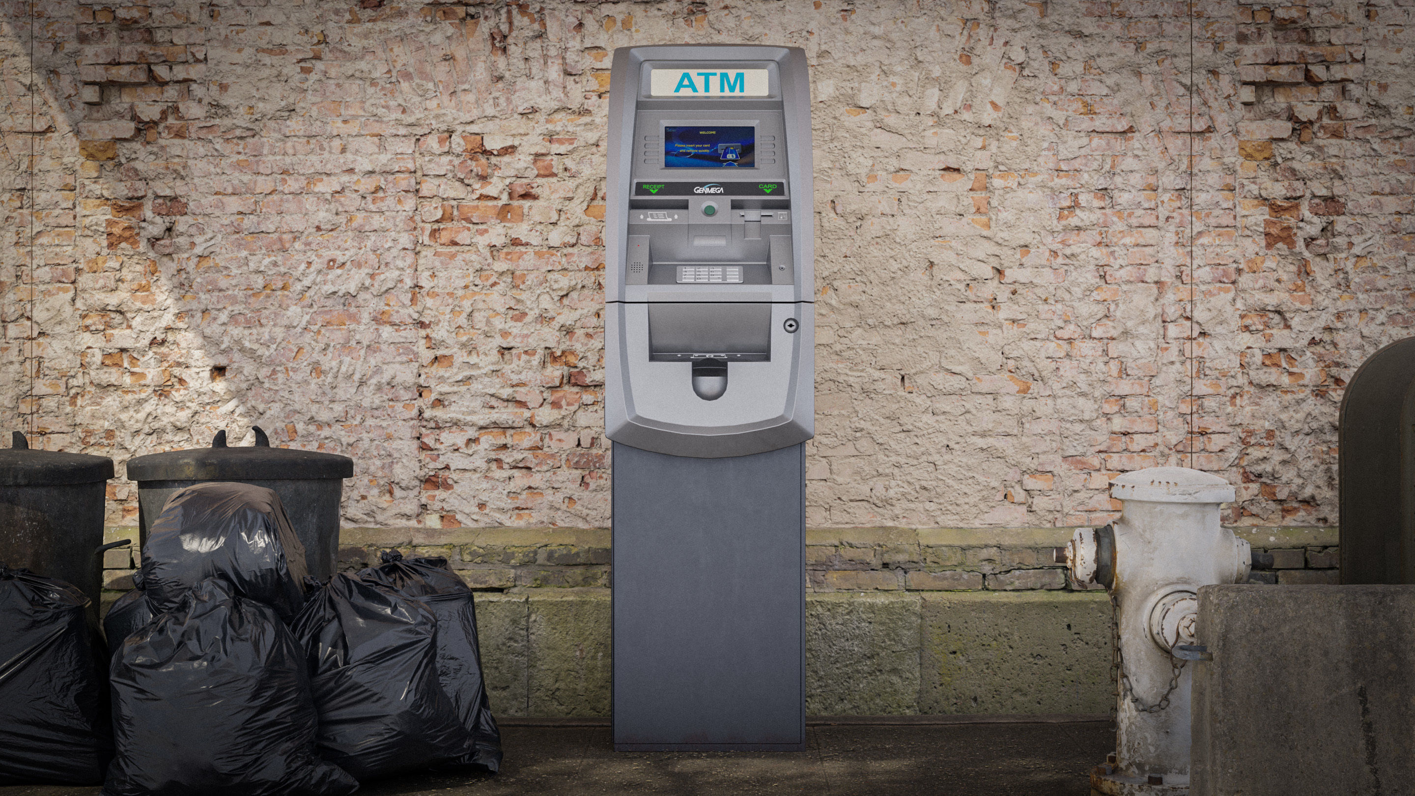 ATM Machine - Genmega G2500 Low-poly 3D model_1