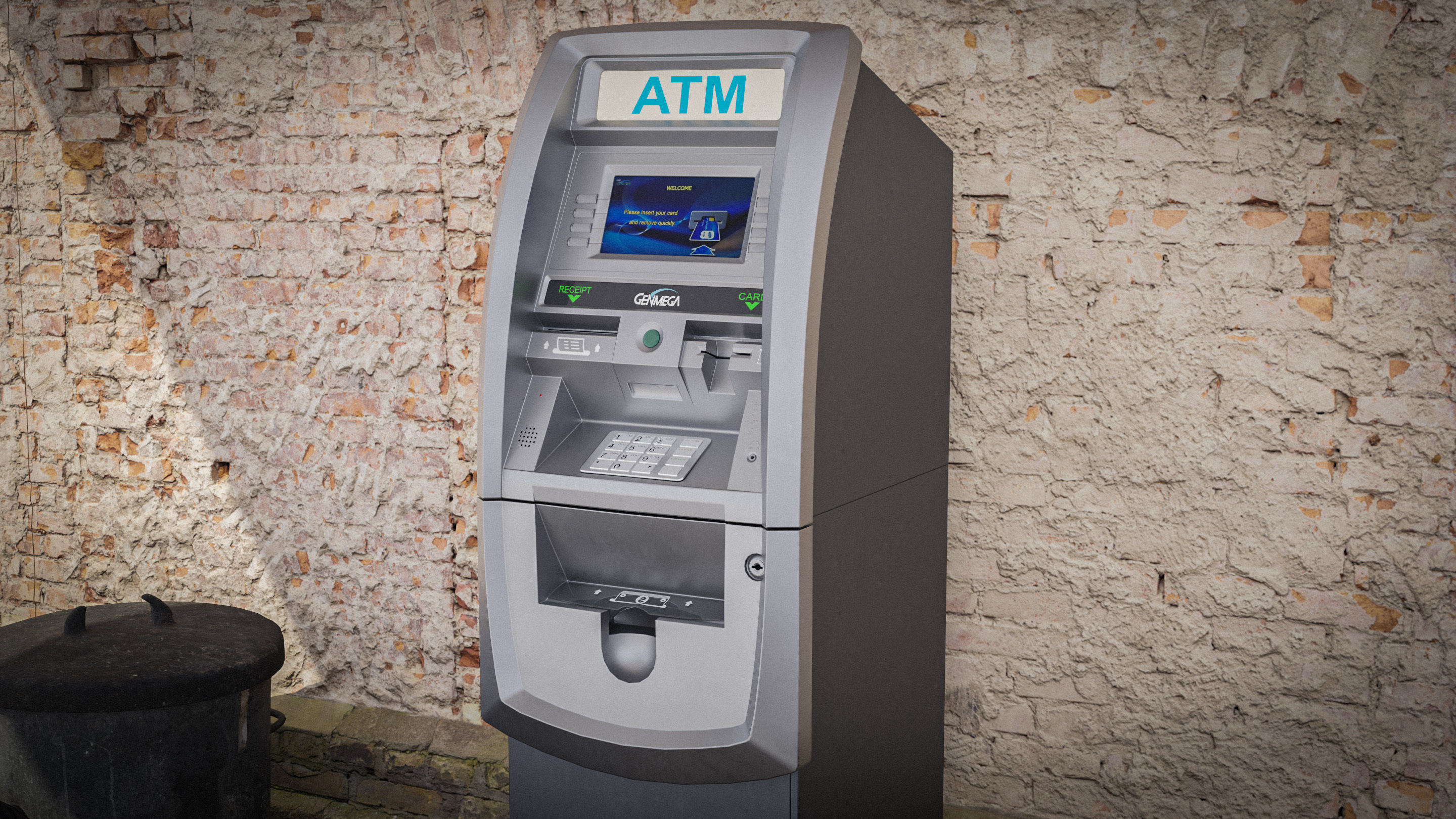 ATM Machine - Genmega G2500 Low-poly 3D model_2