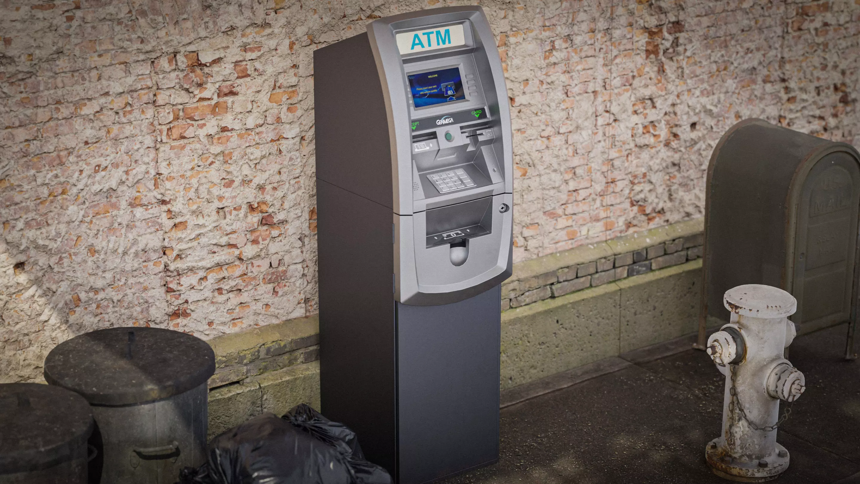 ATM Machine - Genmega G2500 Low-poly 3D model_0