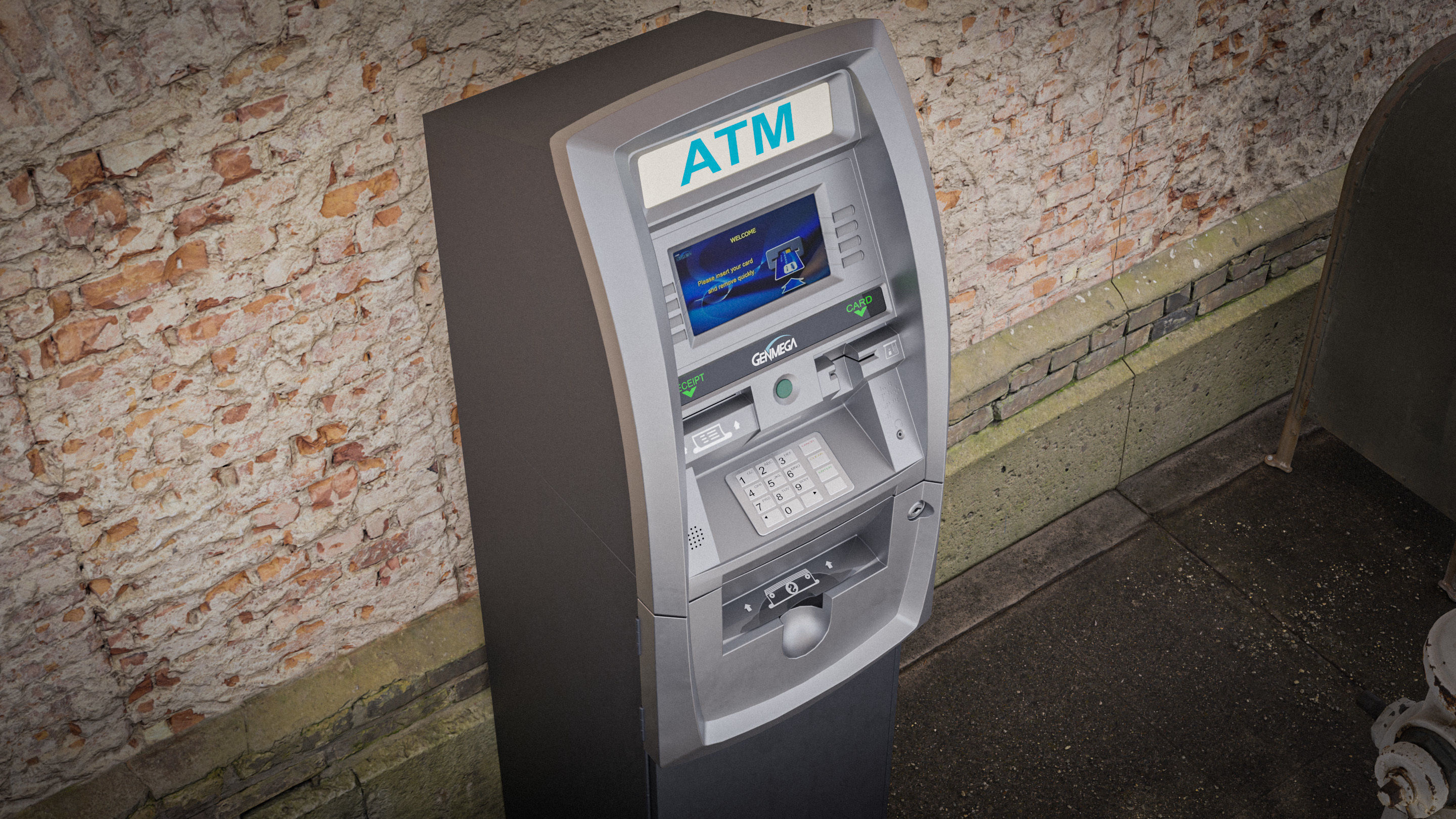 ATM Machine - Genmega G2500 Low-poly 3D model_3
