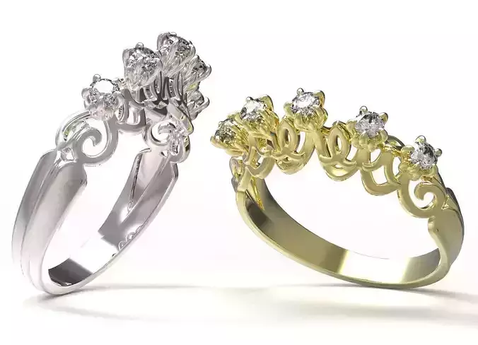 Ring gold with diamonds