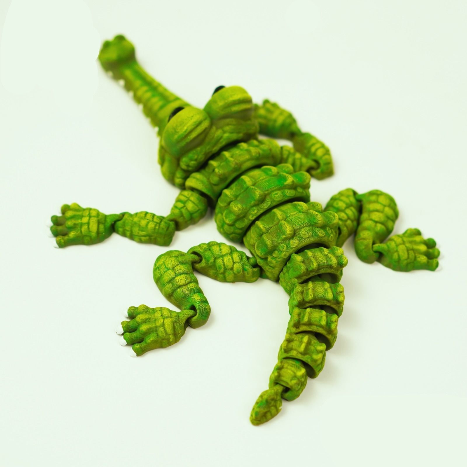 CUTE FLEXI FISH EATING CROCODILE ARTICULATED 3D print model_3