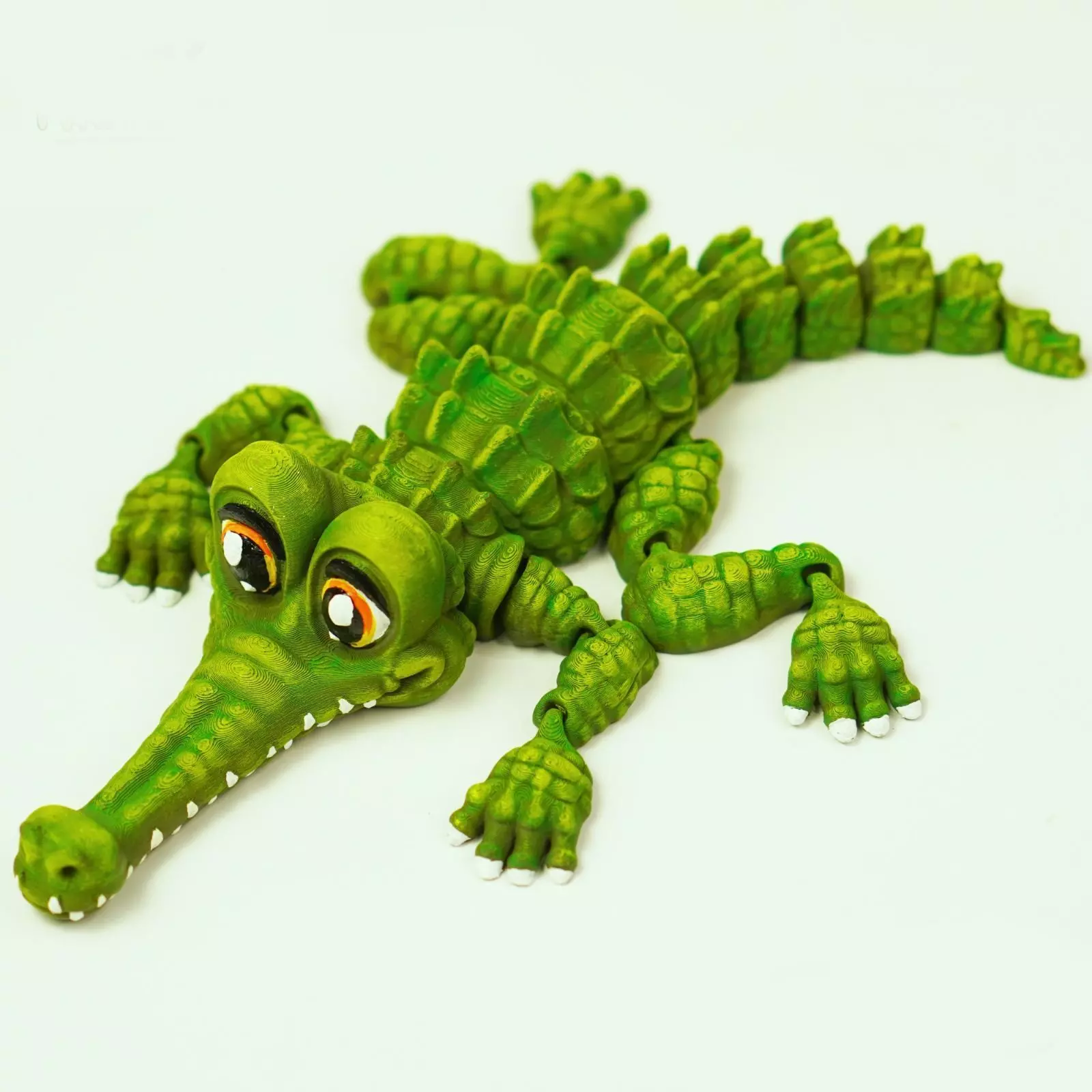 CUTE FLEXI FISH EATING CROCODILE ARTICULATED 3D print model_0