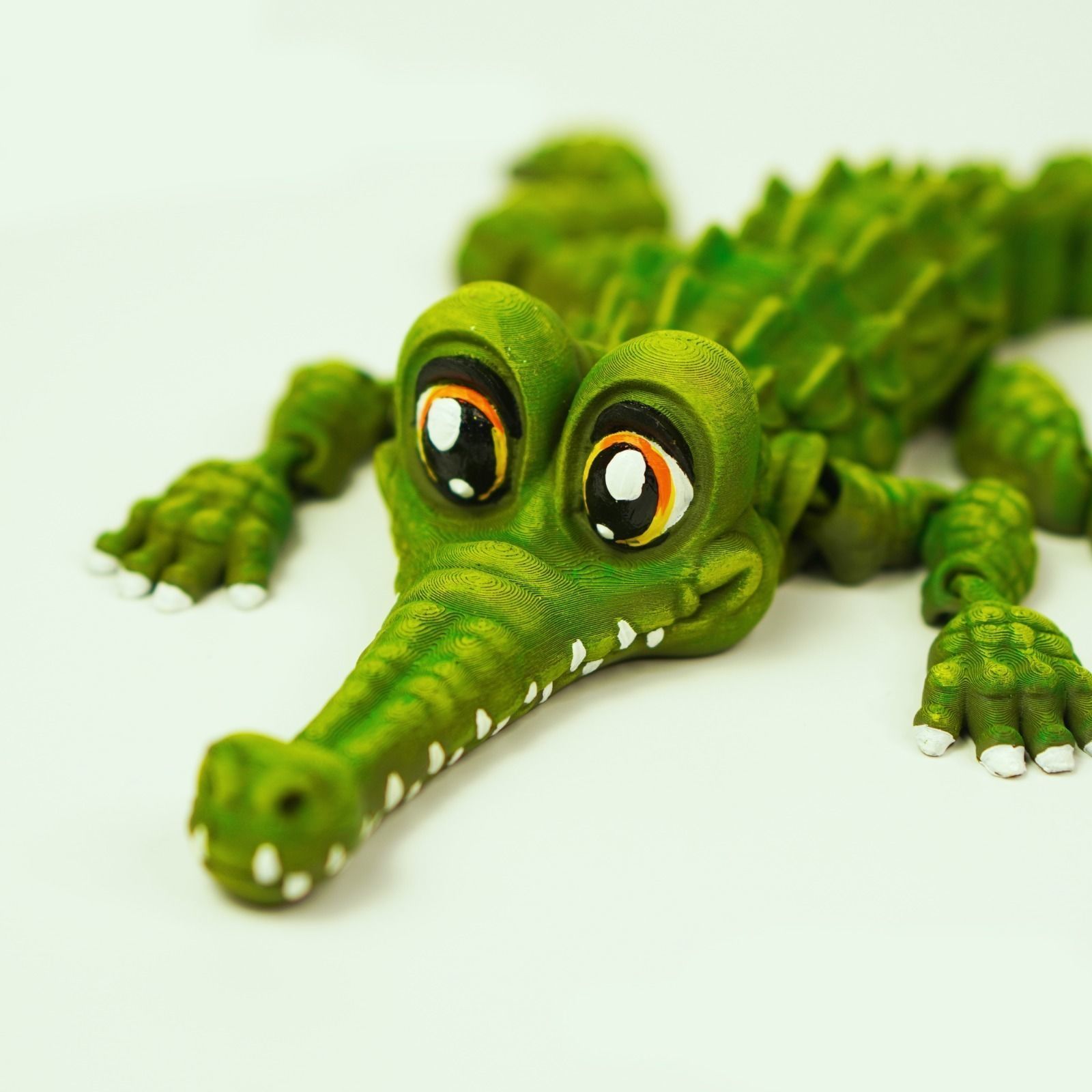 CUTE FLEXI FISH EATING CROCODILE ARTICULATED 3D print model_2
