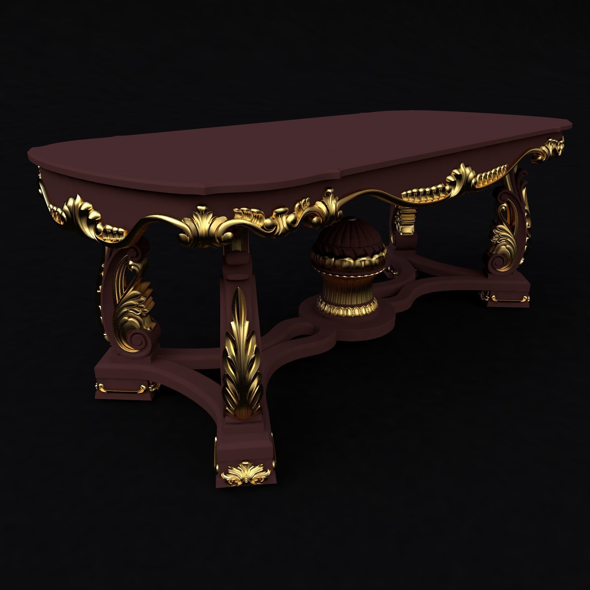 antique cool table 3D model_1