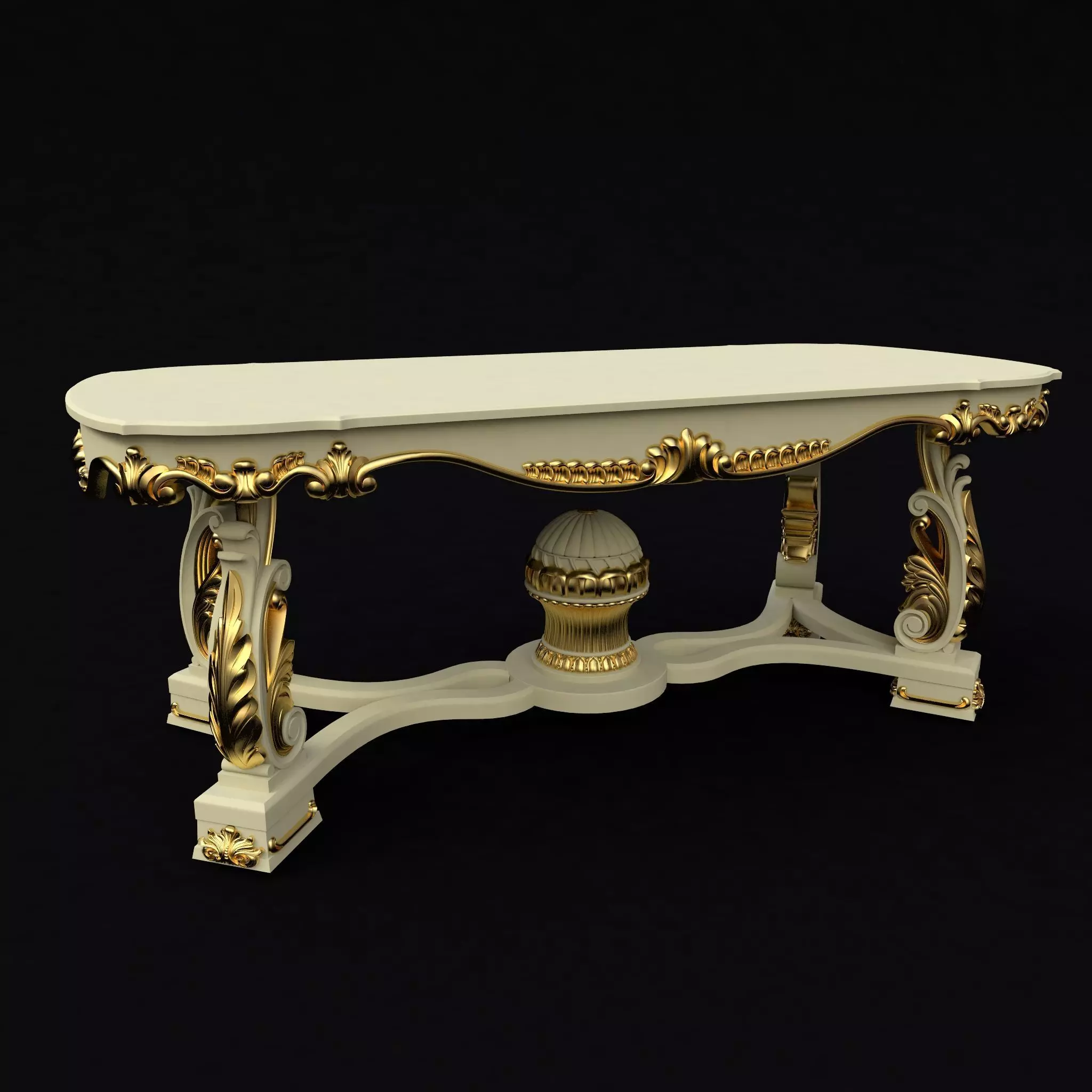 antique cool table 3D model_0