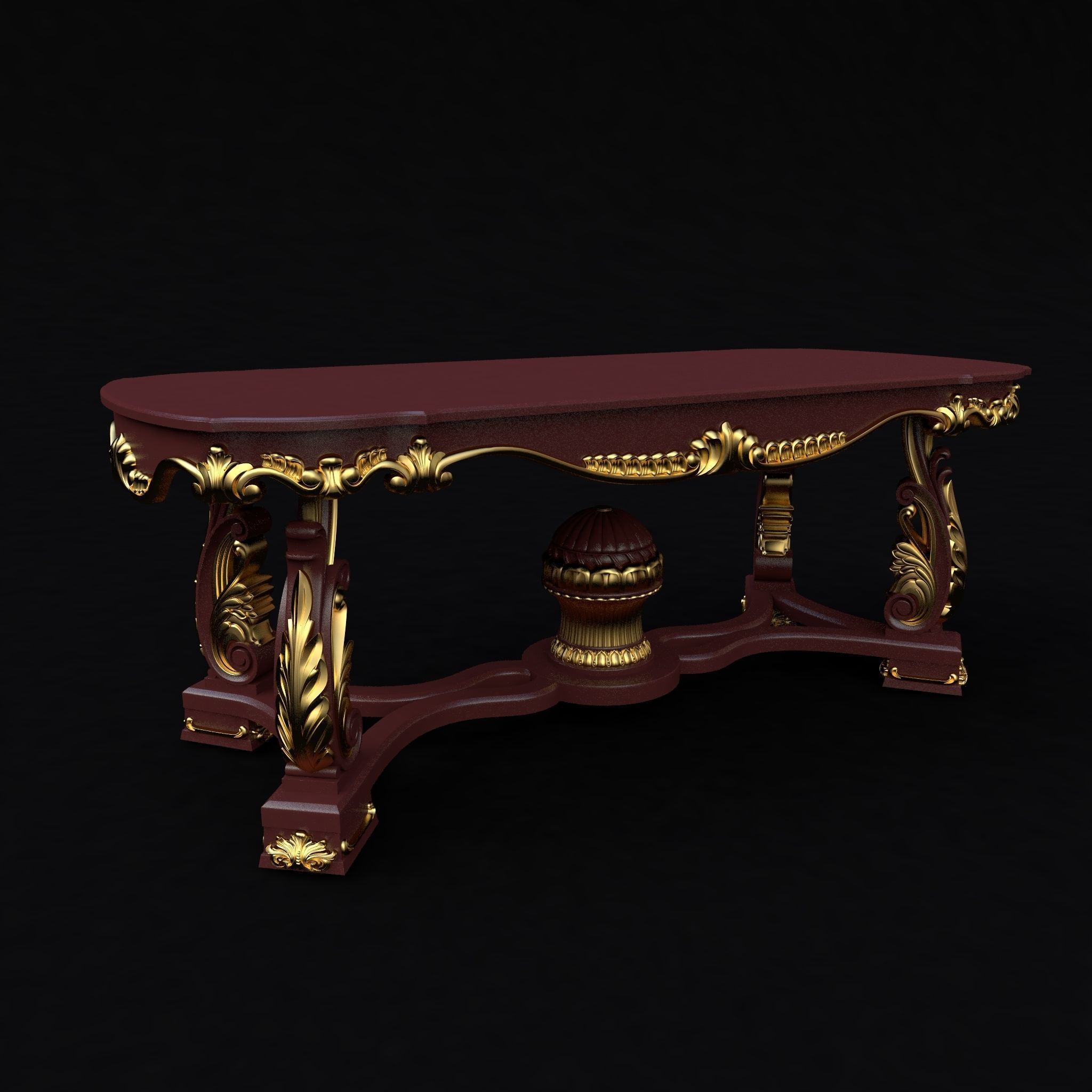 antique cool table 3D model_2