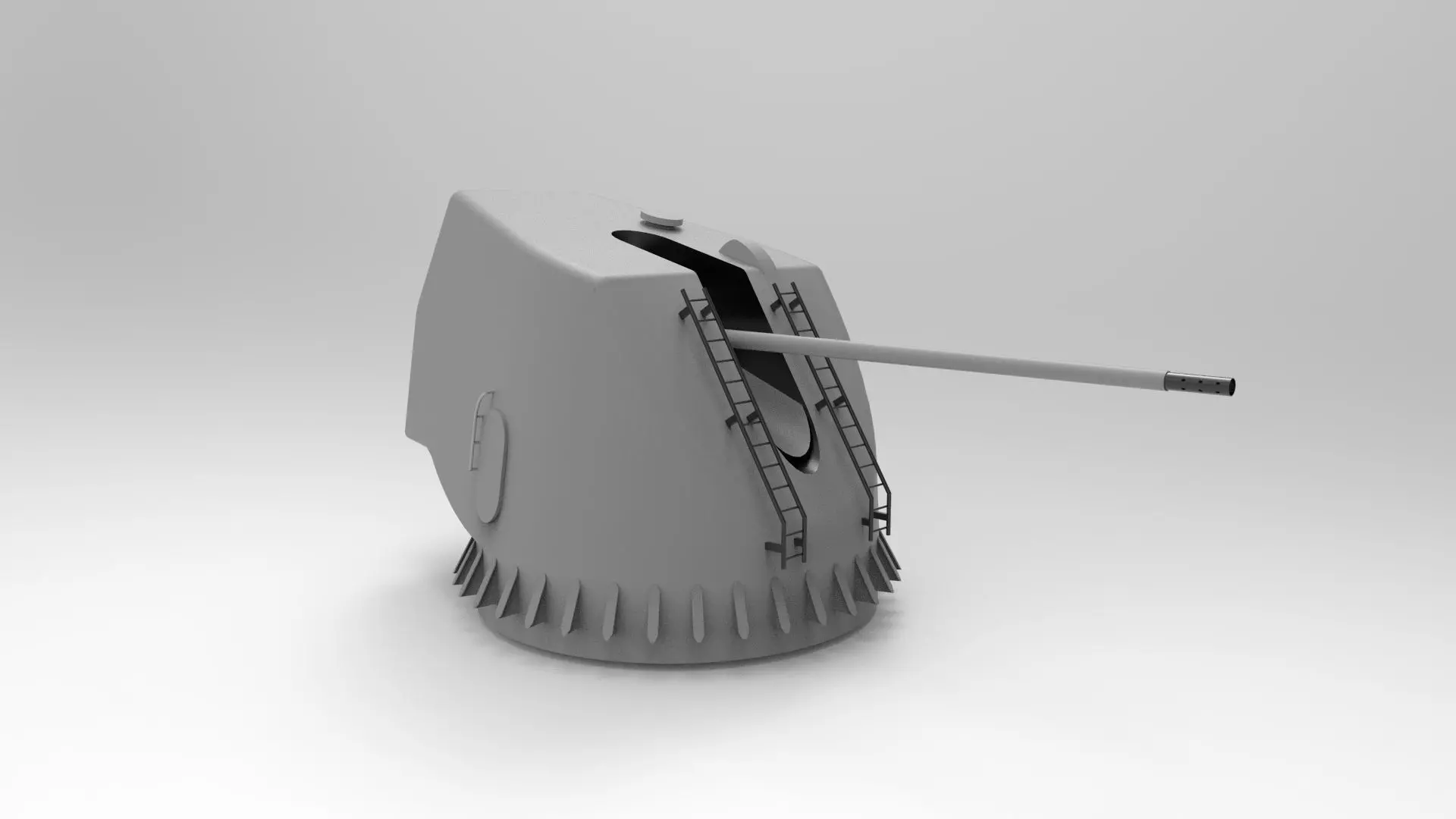 OTO Melara Naval gun 127mm 3D print model_0