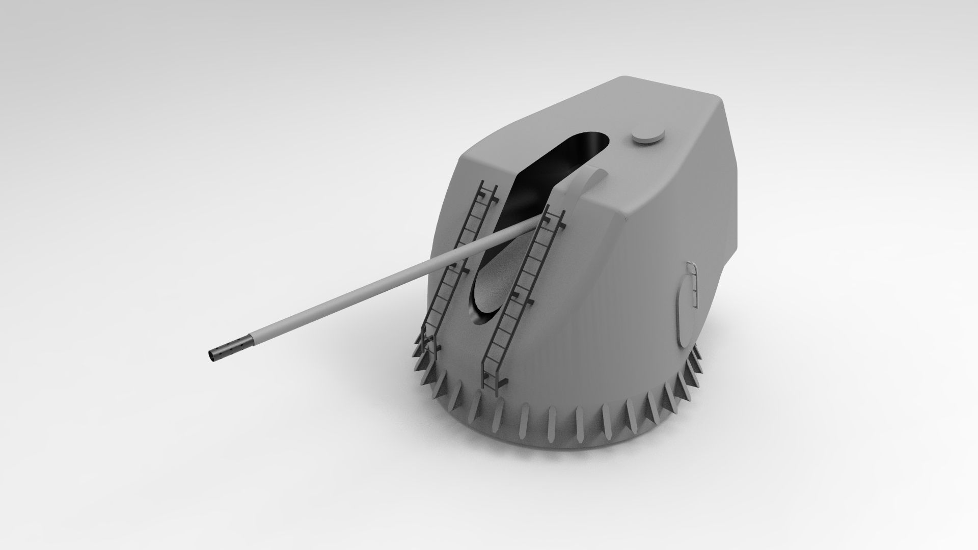 OTO Melara Naval gun 127mm 3D print model_1