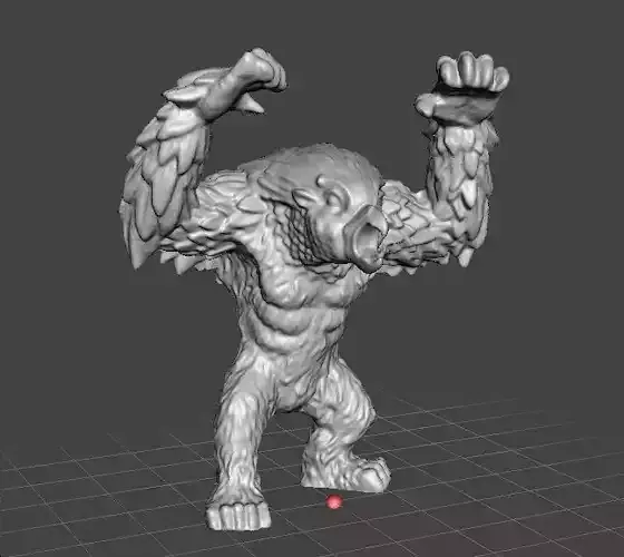 OWLBEAR CREATURE MINIATURE MODEL FOR FANTASY GAMES DND AND RPG