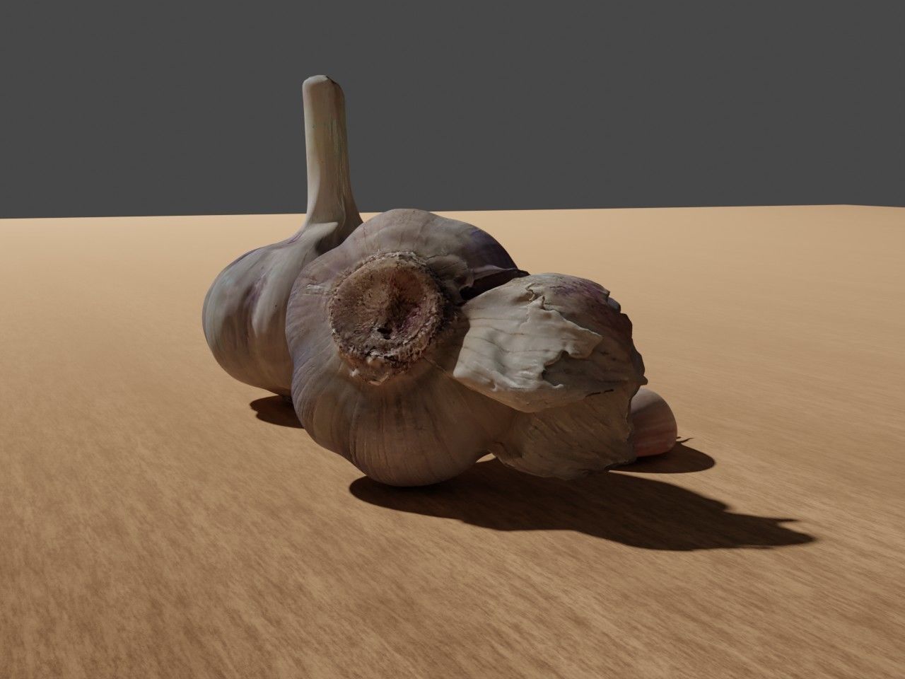 3 types of garlic 3D model_2