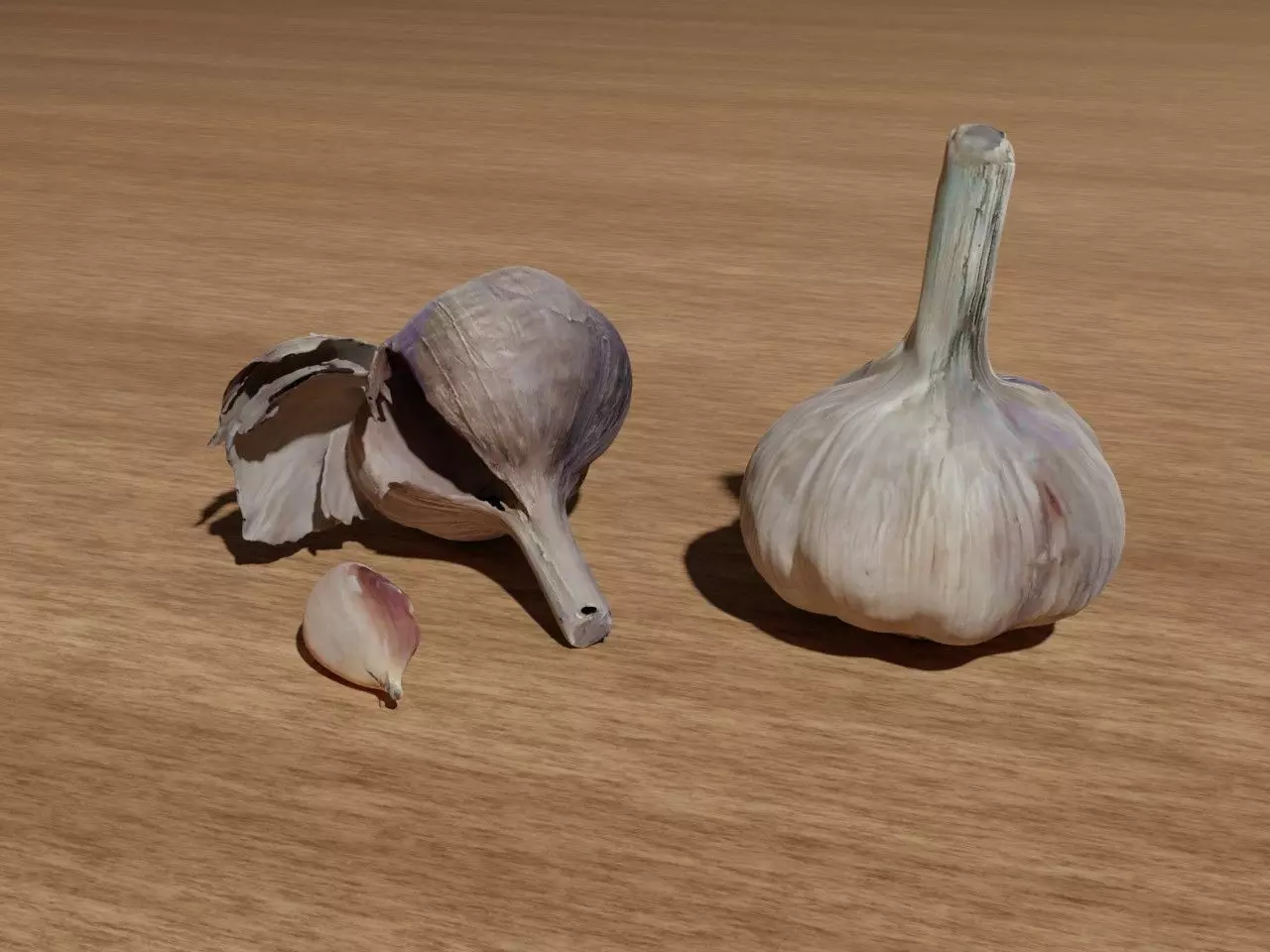 3 types of garlic 3D model_0
