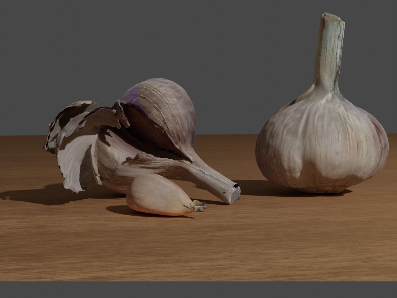 3 types of garlic 3D model_4
