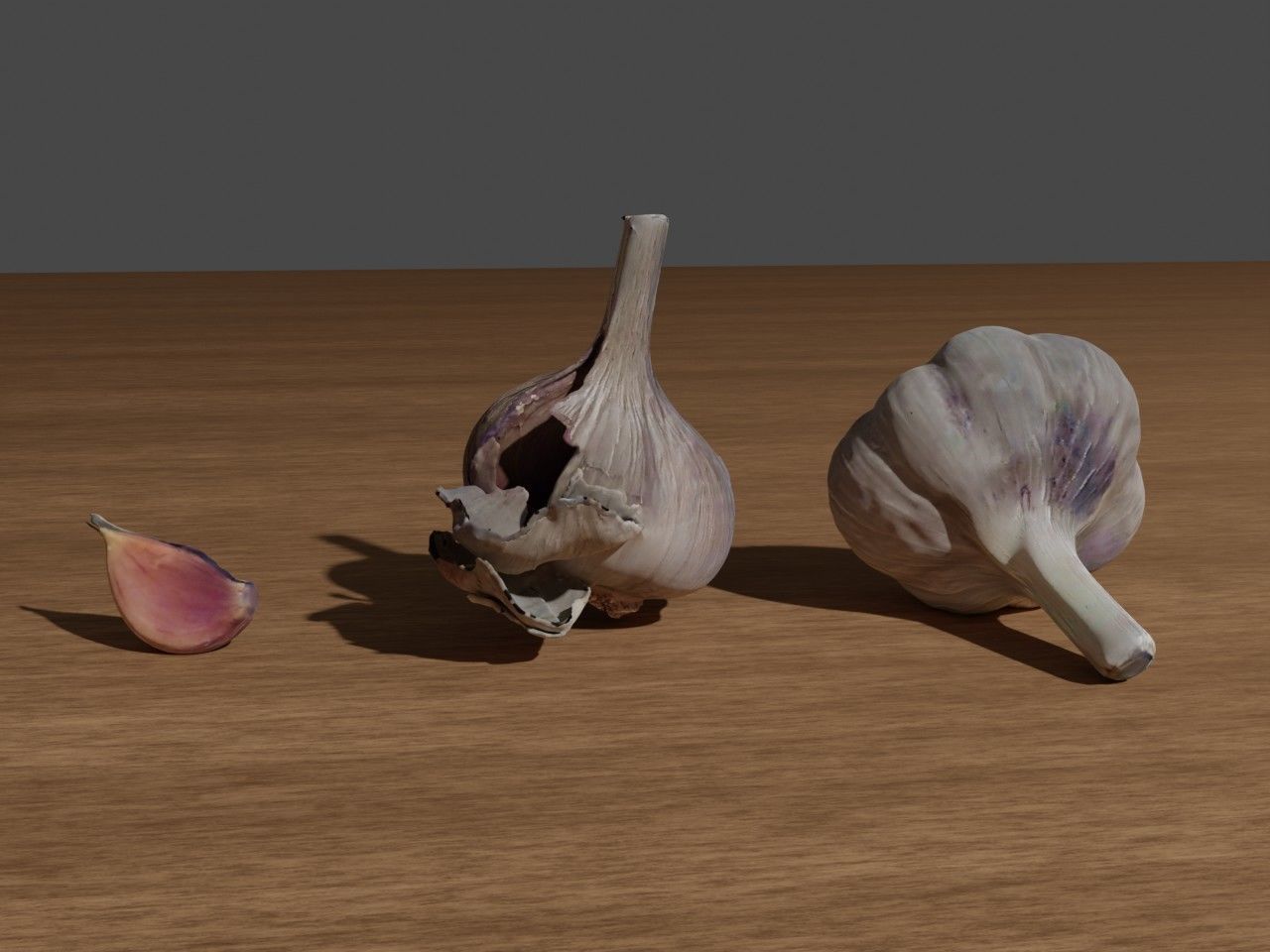 3 types of garlic 3D model_5