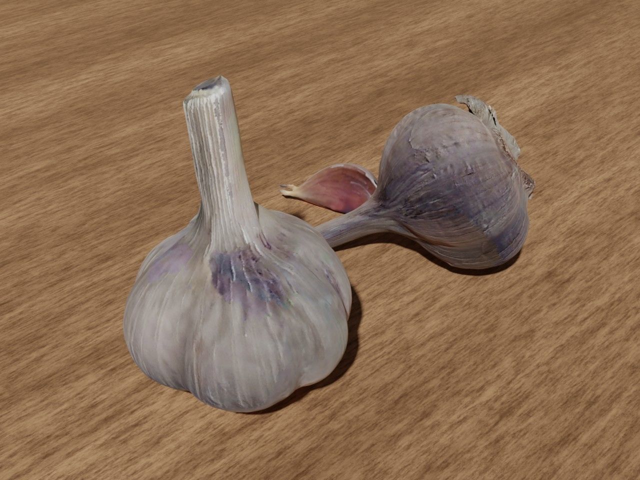 3 types of garlic 3D model_1