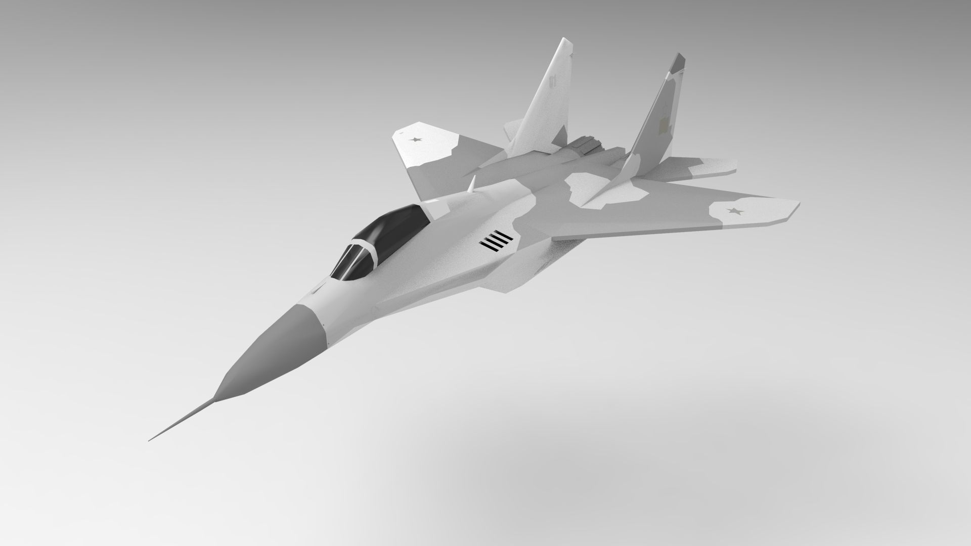 Mig 29 Fighter Jet Low Poly Low-poly 3D model_4